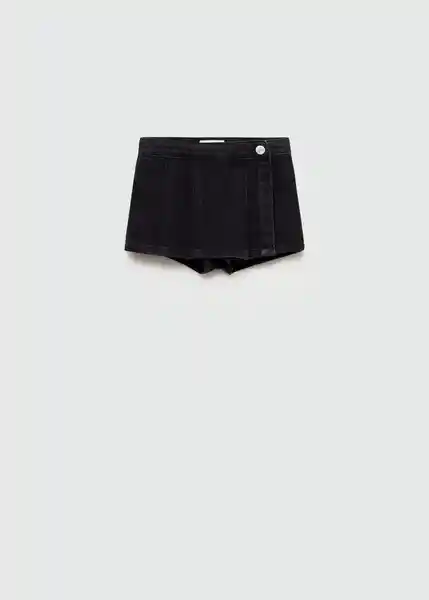 Short Skort Tejano Negro Talla 66 Niñas Mango