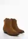 Botines Salto Cuero Talla 38 Mujer Mango