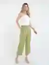 Pantalón Uarzazat Mujer Verde Retro Medio Talla 4 Naf Naf