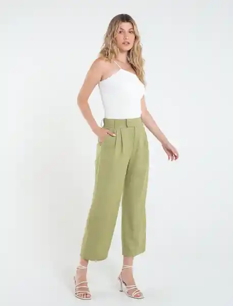 Pantalón Uarzazat Mujer Verde Retro Medio Talla 4 Naf Naf