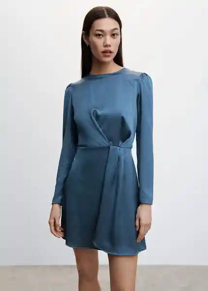 Vestido Tonya Azul Talla M Mujer Mango