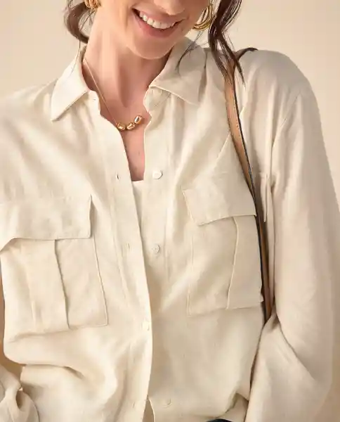 Camisa Crudo Porcelana Claro Talla L 611G001 Esprit