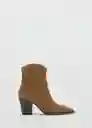 Botines Pacifico Tabaco Talla 36 Mujer Mango