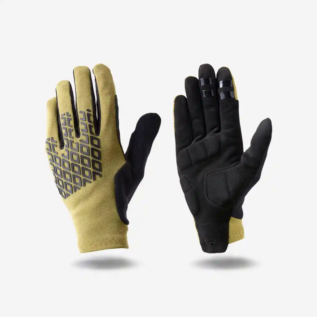Guantes de Ciclismo Mtb Confort Para Adulto Rockrider 500 - Caqui
