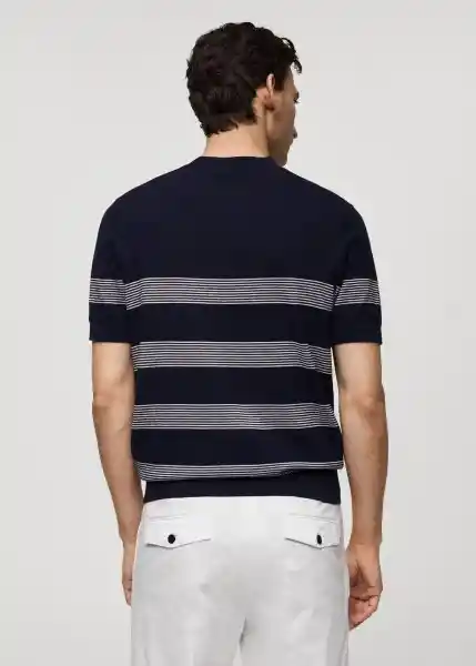 Camiseta Tricot Gaudio Navy Talla M Hombre Mango