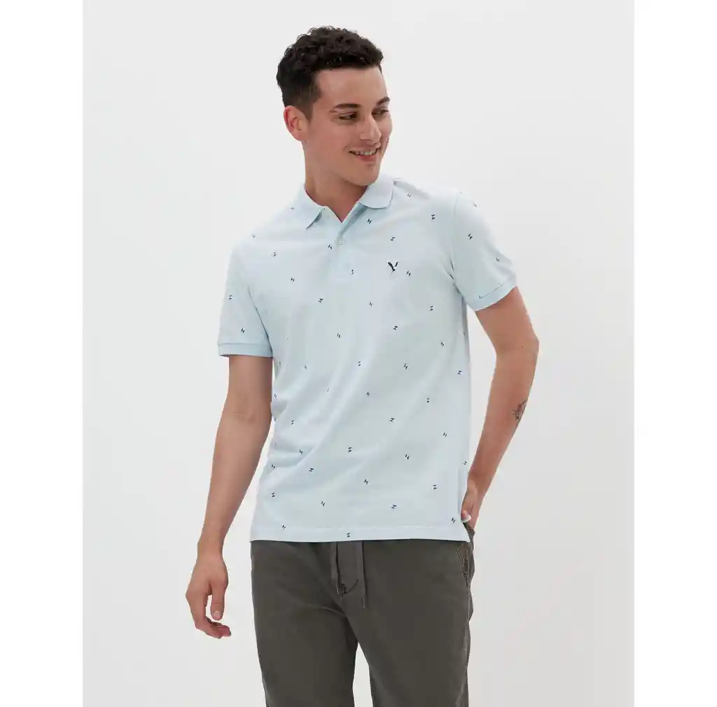 Camisa Polo Hombre Azul T LARGE 400387150174 American Eagle
