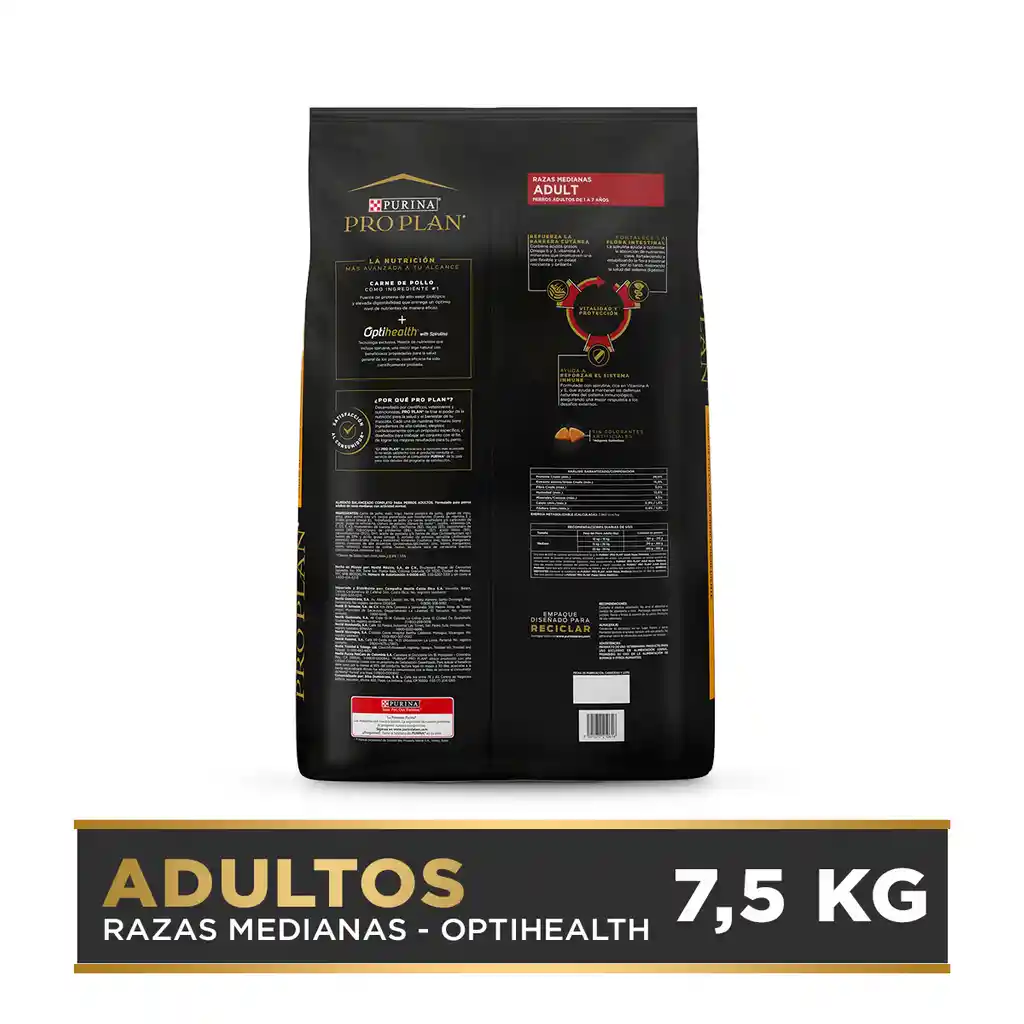 Comida para Perros adultos razas mediana Purina Pro Plan x 7,5 kg