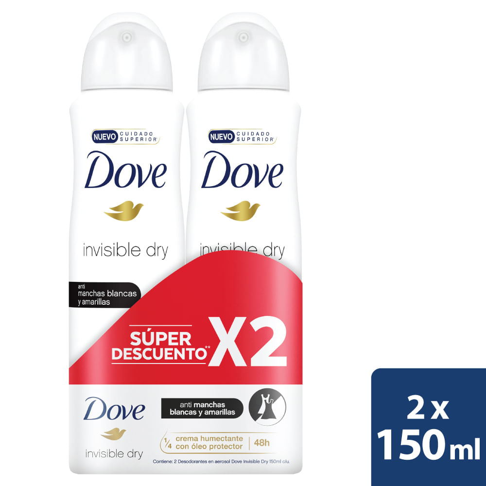 Dove Desodorante Antitranspirante Invisible Dry 2 x 150 ml