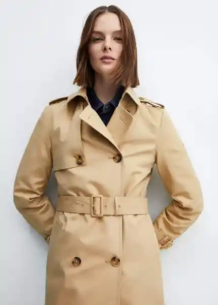 Abrigo Trench Polana Mujer Piedra Talla 18 Mango