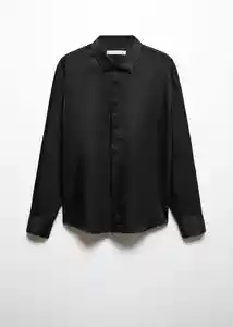 Camisa Satine Negro Talla XL Hombre Mango