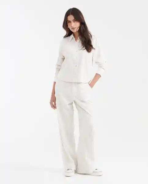 Camisa Stripe Crop Crudo Pristino Claro Talla XS Chevignon