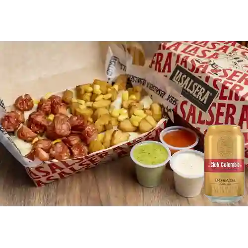 Combo Salchipapas Yaré + Club col. Dorada Lta 330ml