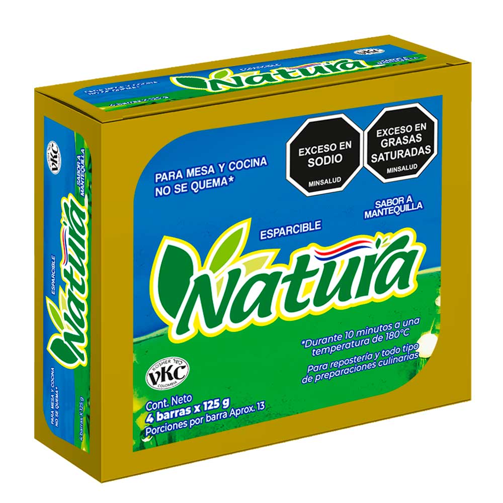 Natura Esparcible en Barra Sabor a Mantequilla 4 x 125 g