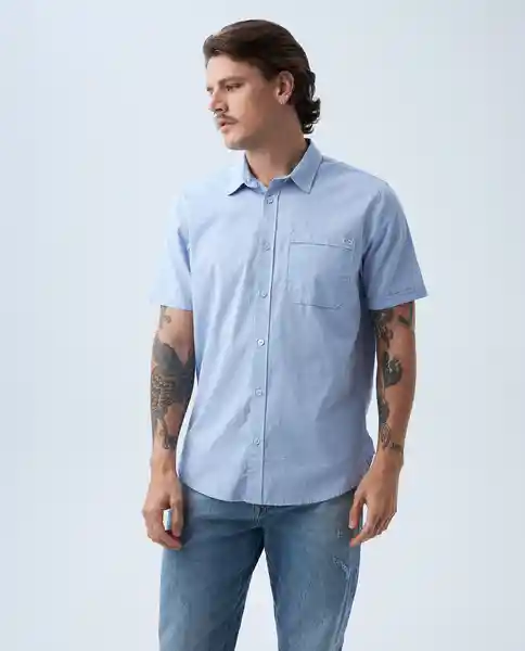 Camisa Hombre Azul Talla M 812F022 Americanino