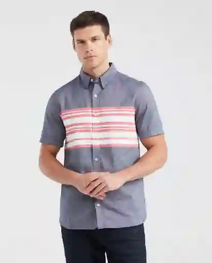 Camiseta Striped Pre-Dyed Azul Dark Ultra Oscuro T. S Chevignon