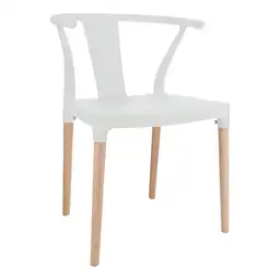 Silla de Madera y Polipropileno Wishbone Blanco 0001 Casaideas