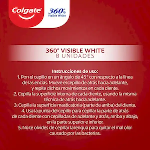 Colgate Cepillo de Dientes 360° Visible White