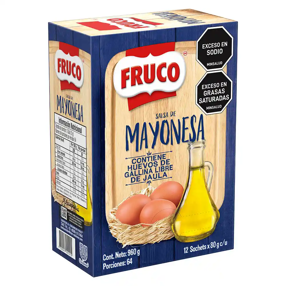 Salsa de Mayonesa Fruco sachet 80G x 12 unidades