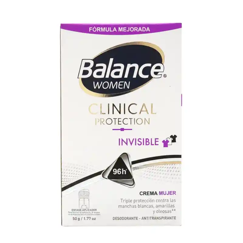 Desodorante Balance Crema Clinical Invisible Mujer 50Gr