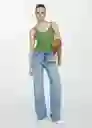 Top Gymnasti Verde Talla M Mujer Mango