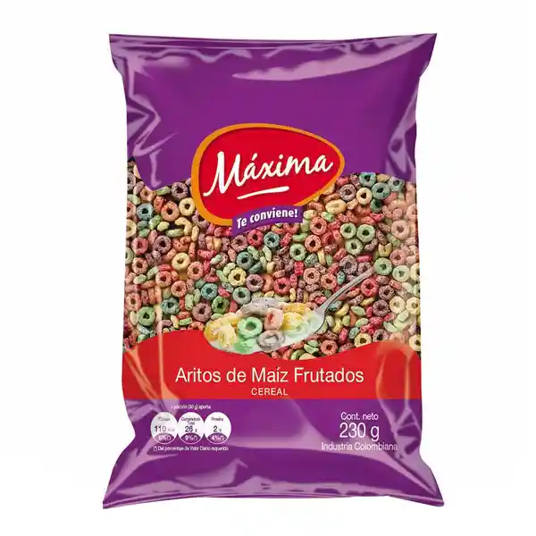 Máxima Cereal Aritos de Maíz Frutados