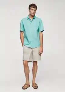 Camisa Oxfordh-H Agua Talla M Hombre Mango
