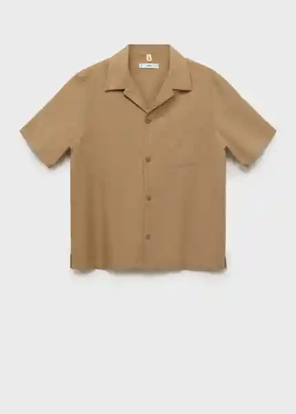 Camisa Cabrera Beige Talla S Hombre Mango