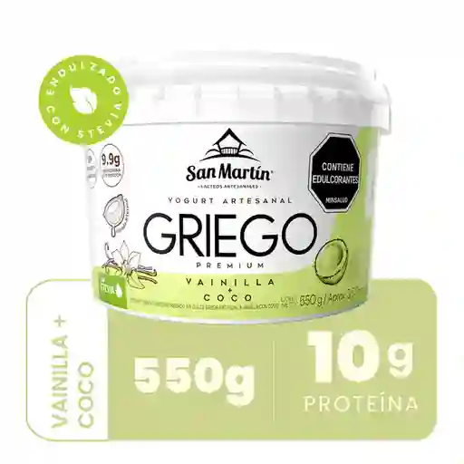 San Martin Yogurt Griego Premium Artesanal Vainilla + Coco