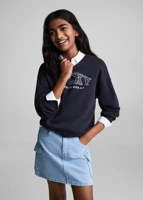 Sudadera Texas Navy Talla 10 Niñas Mango