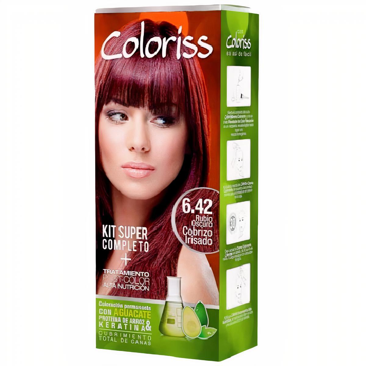 Coloriss Tinte Permanente Capilar Tono 6.42 Rubio Oscuro Cobrizo 50 g