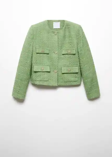 Chaqueta Love Verde Pastel Talla S Mujer Mango