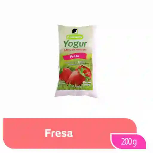 Yogur Entero Fresa Colanta Bolsa x 200 g
