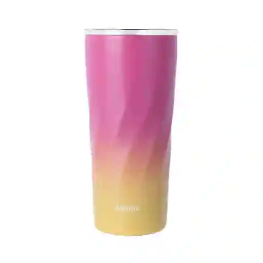 Vaso de Acero Rosa y Amarillo 600 mL Miniso