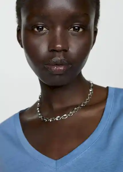 Camiseta Chalapi Azul Talla XS Mujer Mango