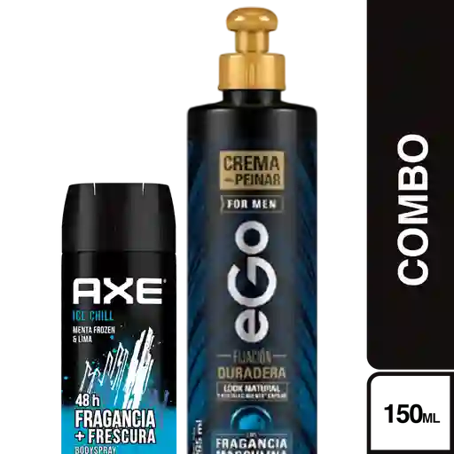 Combo Crema Para Peinar Ego y Axe Ice Chill Fragancia Levante