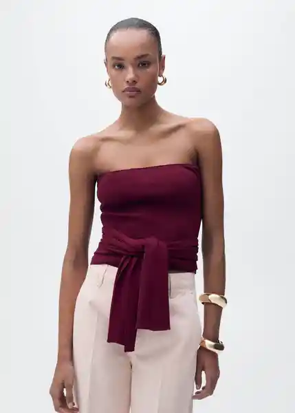 Top Julito Granate Talla M Mujer Mango