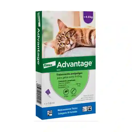 Advantage Tratamiento Antipulgas Para Gato 4-8 Kg (0.8 mL)