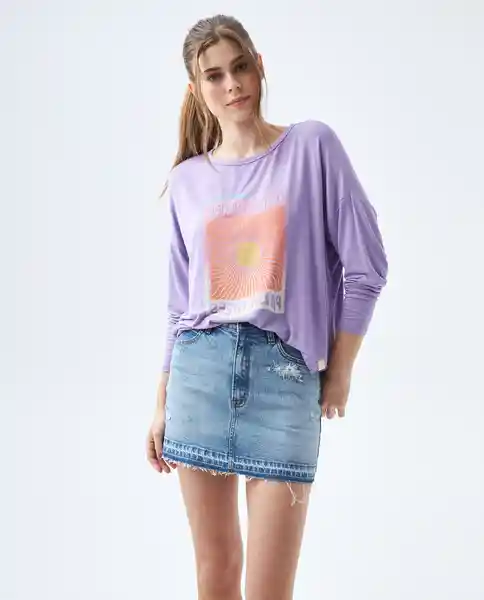  Camiseta Mujer Morado Talla M 602E006 AMERICANINO 