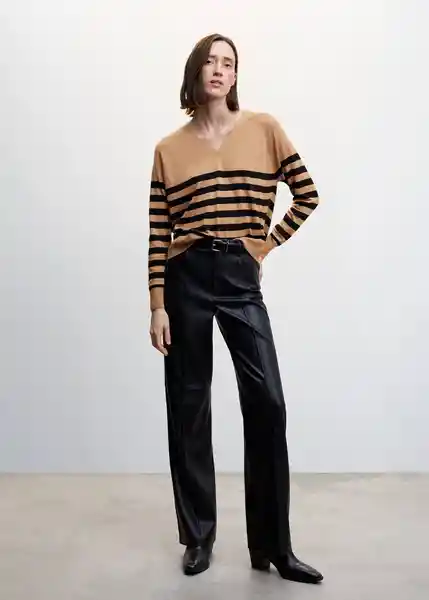 Saco Jersey Lucavr Camel Talla L Mujer Mango