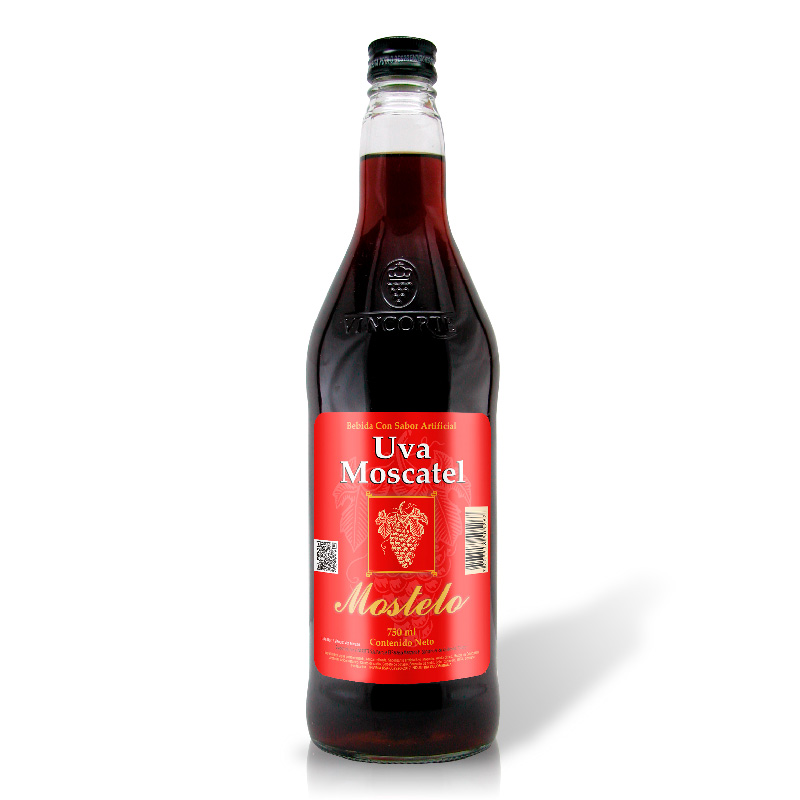 Mostelo Bebida Gasificada Sabor Uva Moscatel 750 ml