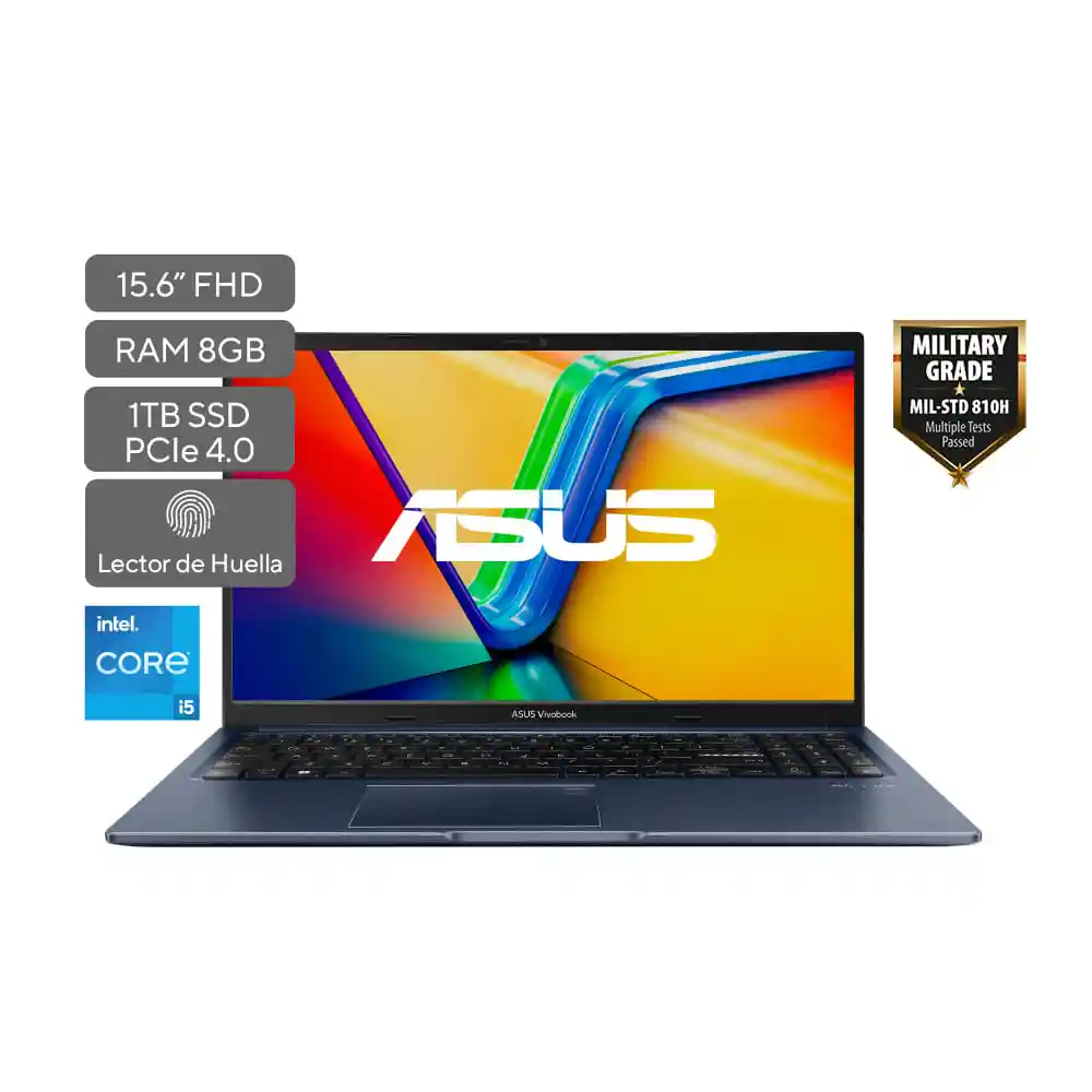 Computador Portátil Asus Vivobook 15 X1502va-nj997w - Intel Core I5h 13th - 8gb Ram - 1tb Ssd - Lector de Huellas - Azul - 15.6"