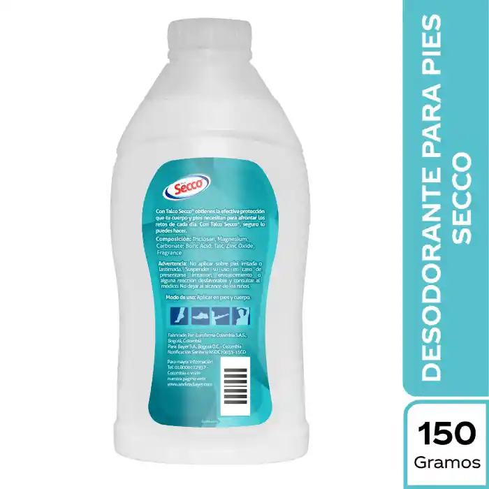 Secco Talco Cuidado de Pies Und 150 gr