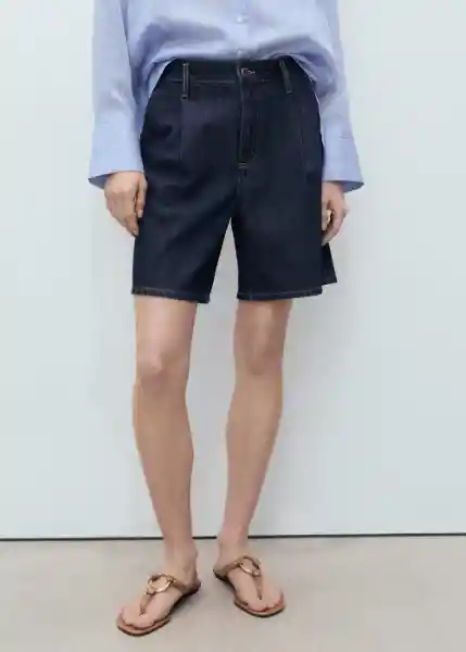 Bermuda Marina Tejano Soft Talla 36 Mujer Mango