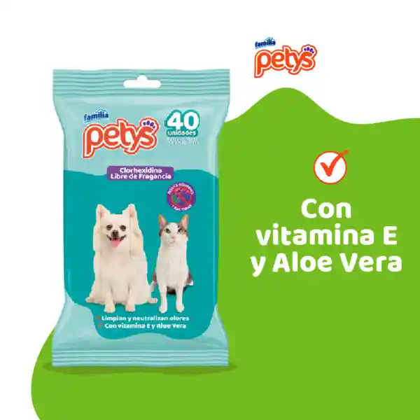 Pañitos Húmedos Petys Clorhexidina X40 Und