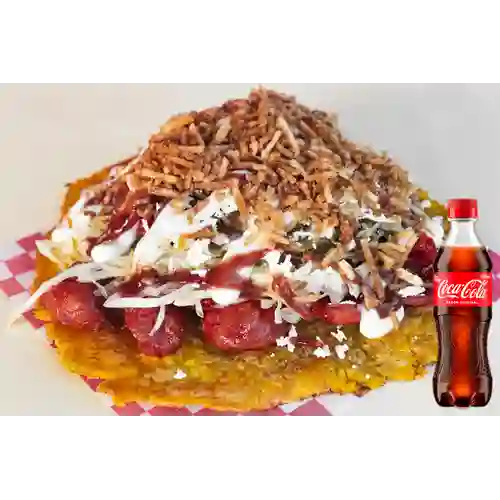 Combo Patacón con Chorizo + Coca Cola Original 400 ml