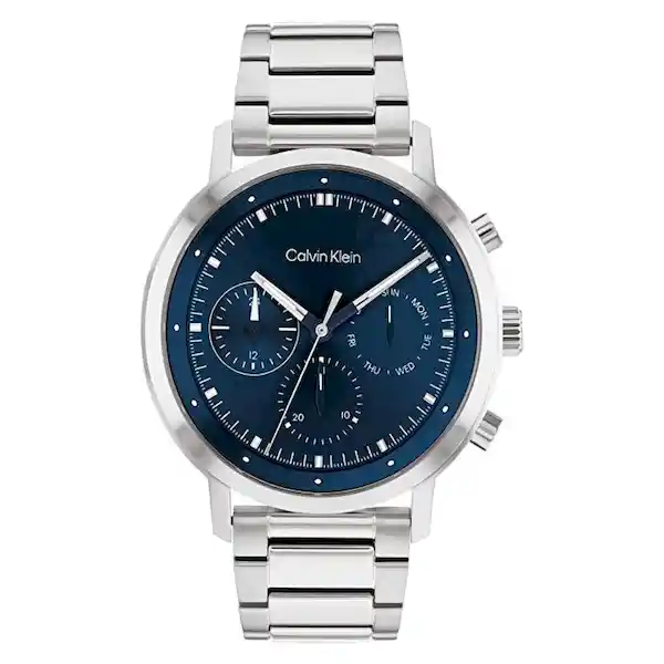 Reloj Gauge Para Hombre Color Plateado 25200063 Calvin Klein