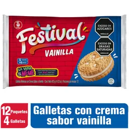 Festival Galletas Rellenas de Crema Sabor a Vainilla