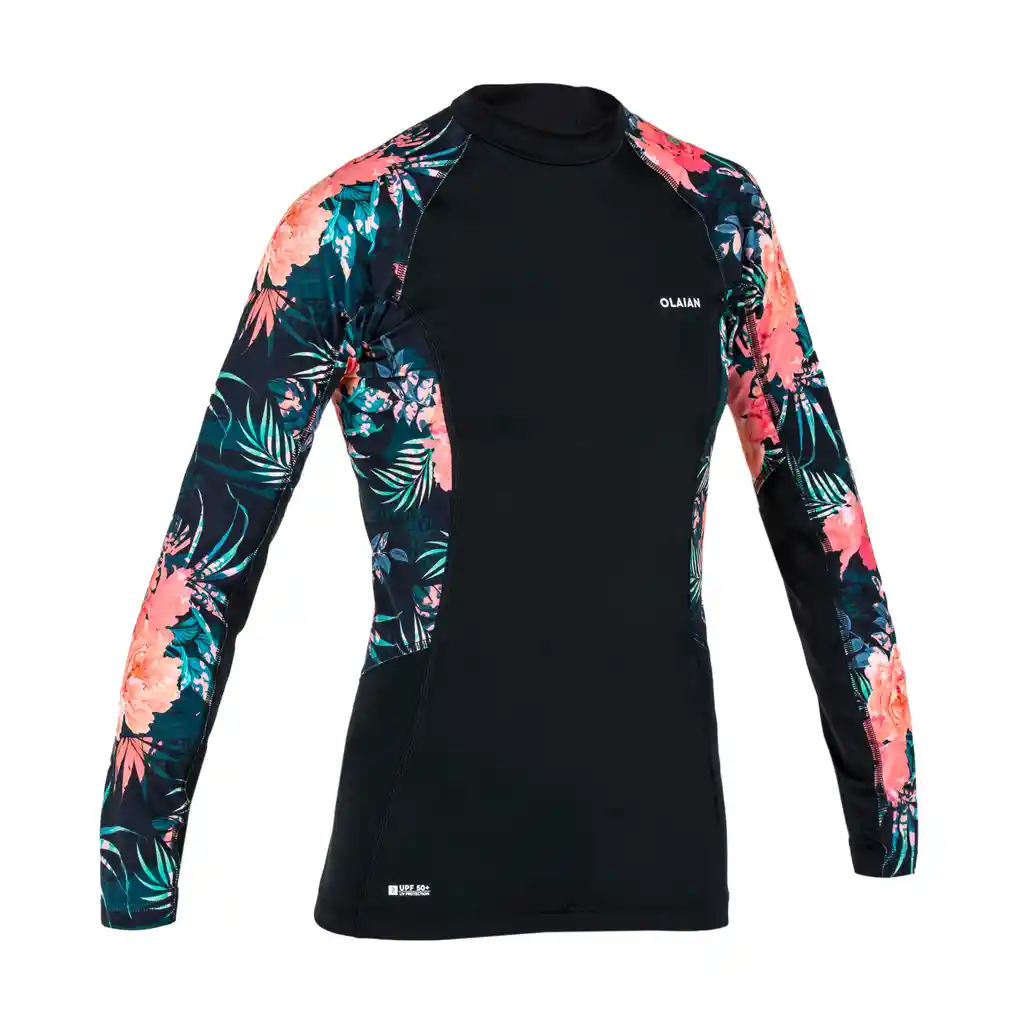 Camiseta de Protección Solar Manga Larga Para Niña Olaian Uv 500 Negro