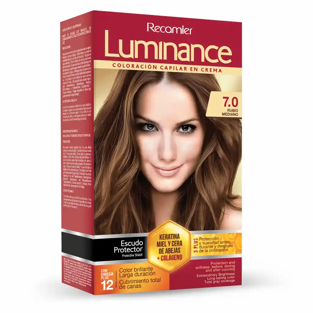 Recamier Luminance Tinte para Cabello Tono 7.0 Rubio Mediano