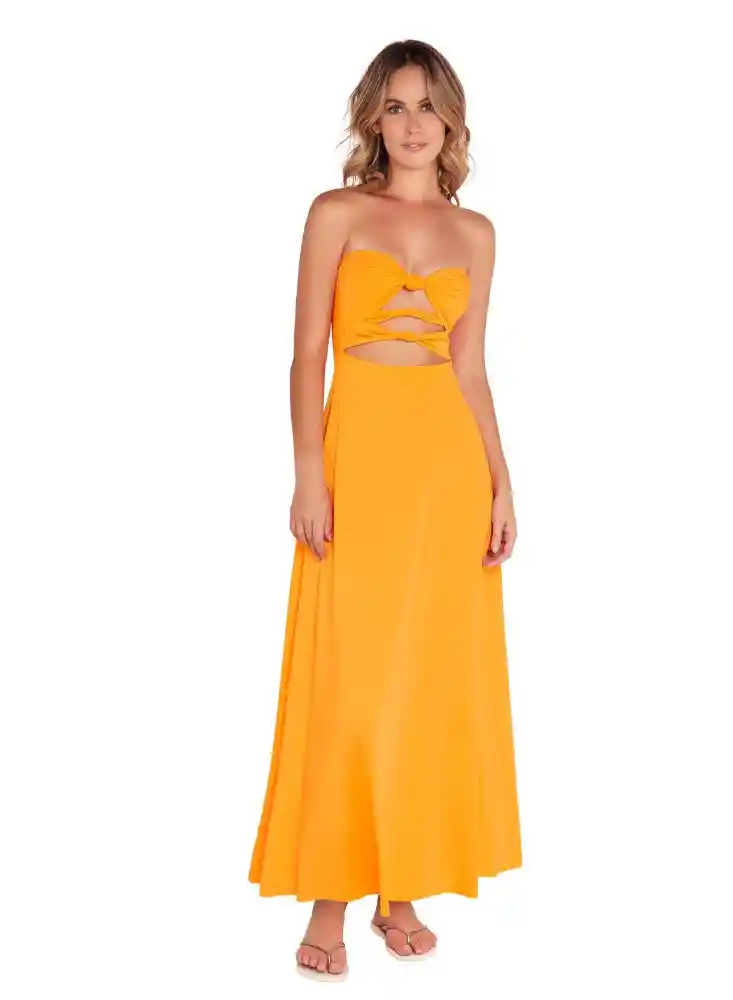 Vestido Largo L-naranja